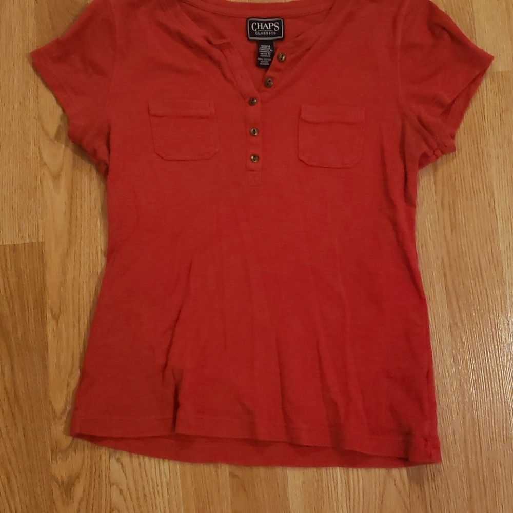 Women's Chaps Classics Red Shirt Size M